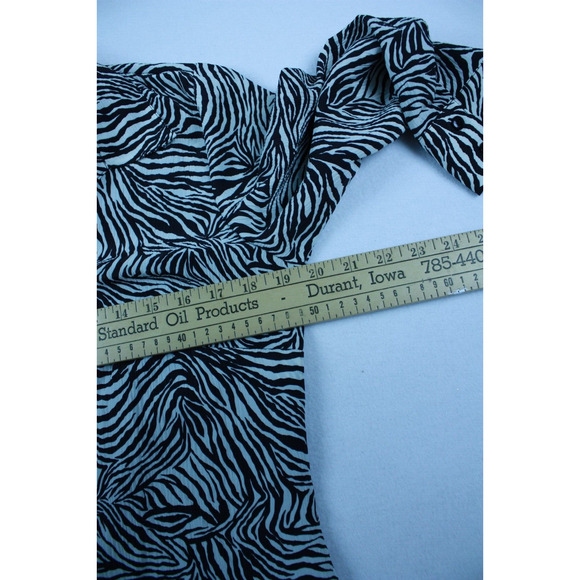 VTG Y2K Zebra Print Blouse M | Animal Print | Grunge Coquette Fairycore - Picture 11 of 13